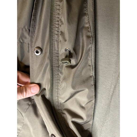 A New Day Jacket Womens XL Green Water Resistant Hooded Parka Raincoat Pockets - Picture 6 of 15